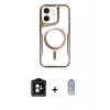 MARSİLYAN™- iPhone 11 Kılıf Yadigar Klasik Özel Seri - Siyah Joko Magic 5D Cam + Yeşil PVD Metal Kamera Lens