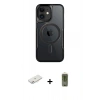MARSİLYAN™- iPhone 11 Kılıf Yadigar Klasik Özel Seri - Siyah Joko Magic 5D Hayalet Cam + Pembe Renkli Kamera Lens Koruma Cam