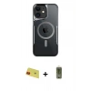 MARSİLYAN™- iPhone 11 Kılıf Yadigar Klasik Özel Seri - Siyah Joko Magic 5D Hayalet Cam + Rainbow Kamera Lens Koruma Cam - KI