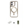 MARSİLYAN™- iPhone 11 Kılıf Yadigar Klasik Özel Seri - Siyah Joko Magic 5D Hayalet Cam + Sarı Renkli Kamera Lens Koruma Cam