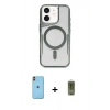 MARSİLYAN™- iPhone 11 Kılıf Yadigar Klasik Özel Seri - Siyah Joko Magic 5D Hayalet Cam + Neon Fosforlu Kamera Lens - TU