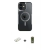 MARSİLYAN™- iPhone 11 Kılıf Yadigar Klasik Özel Seri - Siyah Joko Magic 5D Hayalet Cam + Turuncu Renkli Kamera Lens Koruma Cam