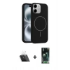 MARSİLYAN™- iPhone 11 Kılıf Yankı Form Serisi - Şeffaf 360 Full Body Arka Koruyucu + Kamera Lens Koruma Cam - SF