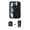 MARSİLYAN™- iPhone 11 Kılıf Yankı Form Serisi - Şeffaf 360 Full Body Arka Koruyucu + PVD Metal Kamera Lens - TU