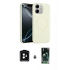 MARSİLYAN™- iPhone 11 Kılıf Yankı Form Serisi - Şeffaf 360 Full Body Arka Koruyucu + PVD Metal Kamera Lens - TU