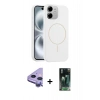 MARSİLYAN™- iPhone 11 Kılıf Yankı Form Serisi - Şeffaf 360 Full Body Arka Koruyucu + Raze Metal Kamera Lens - MR