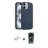 MARSİLYAN™- iPhone 11 Kılıf Yankı Form Serisi - Şeffaf 360 Full Body Arka Koruyucu + Renkli Kamera Lens Koruma Cam - YL