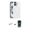 MARSİLYAN™- iPhone 11 Kılıf Yankı Form Serisi - Şeffaf 360 Full Body Arka Koruyucu + Renkli Kamera Lens Koruma Cam - YL