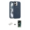 MARSİLYAN™- iPhone 11 Kılıf Yankı Form Serisi - Şeffaf 360 Full Body Arka Koruyucu + Renkli Kamera Lens Koruma Cam - PE