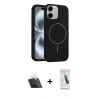MARSİLYAN™- iPhone 11 Kılıf Yankı Form Serisi - Şeffaf Pasifik Cam Ekran Koruyucu + Kamera Lens Koruma Cam - SF