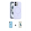 MARSİLYAN™- iPhone 11 Kılıf Yankı Form Serisi - Şeffaf Pasifik Cam Ekran Koruyucu + Neon Fosforlu Kamera Lens - TU