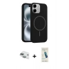MARSİLYAN™- iPhone 11 Kılıf Yankı Form Serisi - Şeffaf Pasifik Cam Ekran Koruyucu + Pers Alüminyum Kamera Lens - YL