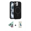 MARSİLYAN™- iPhone 11 Kılıf Yankı Form Serisi - Şeffaf Pasifik Cam Ekran Koruyucu + Raze Metal Kamera Lens - KI