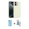 MARSİLYAN™- iPhone 11 Kılıf Yankı Form Serisi - Şeffaf Royal Nano Ekran Koruyucu + Neon Fosforlu Kamera Lens - MI