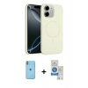 MARSİLYAN™- iPhone 11 Kılıf Yankı Form Serisi - Şeffaf Royal Nano Ekran Koruyucu + Neon Fosforlu Kamera Lens - YL