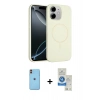 MARSİLYAN™- iPhone 11 Kılıf Yankı Form Serisi - Şeffaf Royal Nano Ekran Koruyucu + Neon Fosforlu Kamera Lens - TU