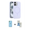 MARSİLYAN™- iPhone 11 Kılıf Yankı Form Serisi - Şeffaf Royal Nano Ekran Koruyucu + Neon Fosforlu Kamera Lens - YL