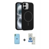 MARSİLYAN™- iPhone 11 Kılıf Yankı Form Serisi - Şeffaf Royal Nano Ekran Koruyucu + Neon Fosforlu Kamera Lens - YL