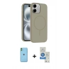 MARSİLYAN™- iPhone 11 Kılıf Yankı Form Serisi - Şeffaf Royal Nano Ekran Koruyucu + Neon Fosforlu Kamera Lens - YL