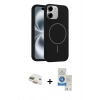MARSİLYAN™- iPhone 11 Kılıf Yankı Form Serisi - Şeffaf Royal Nano Ekran Koruyucu + Pers Alüminyum Kamera Lens - GD