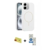 MARSİLYAN™- iPhone 11 Kılıf Yankı Form Serisi - Şeffaf Royal Nano Ekran Koruyucu + Rainbow Kamera Lens Koruma Cam - KI