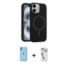 MARSİLYAN™- iPhone 11 Kılıf Yankı Form Serisi - Şeffaf Uv Polymer Nano Ekran Koruyucu + Neon Fosforlu Kamera Lens - TU
