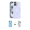 MARSİLYAN™- iPhone 11 Kılıf Yankı Form Serisi - Şeffaf Uv Polymer Nano Ekran Koruyucu + Neon Fosforlu Kamera Lens - TU