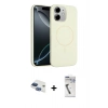 MARSİLYAN™- iPhone 11 Kılıf Yankı Form Serisi - Şeffaf Uv Polymer Nano Ekran Koruyucu + Pers Alüminyum Kamera Lens - LT