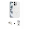 MARSİLYAN™- iPhone 11 Kılıf Yankı Form Serisi - Şeffaf Uv Polymer Nano Ekran Koruyucu + Pers Alüminyum Kamera Lens - GD