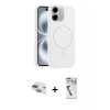 MARSİLYAN™- iPhone 11 Kılıf Yankı Form Serisi - Şeffaf Uv Polymer Nano Ekran Koruyucu + Pers Alüminyum Kamera Lens - YL