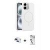 MARSİLYAN™- iPhone 11 Kılıf Yankı Form Serisi - Şeffaf Uv Polymer Nano Ekran Koruyucu + Pers Alüminyum Kamera Lens - LT