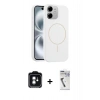 MARSİLYAN™- iPhone 11 Kılıf Yankı Form Serisi - Şeffaf Uv Polymer Nano Ekran Koruyucu + PVD Metal Kamera Lens - YL
