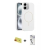 MARSİLYAN™- iPhone 11 Kılıf Yankı Form Serisi - Şeffaf Uv Polymer Nano Ekran Koruyucu + Rainbow Kamera Lens Koruma Cam - KI