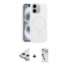 MARSİLYAN™- iPhone 11 Kılıf Yankı Form Serisi - Şeffaf Uv Polymer Nano Ekran Koruyucu + Raze Metal Kamera Lens - GS