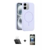 MARSİLYAN™- iPhone 11 Kılıf Yankı Form Serisi - Siyah 34D Hayalet Izgaralı Cam + Kamera Lens Koruma Cam - SF