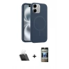 MARSİLYAN™- iPhone 11 Kılıf Yankı Form Serisi - Siyah 34D Hayalet Izgaralı Cam + Kamera Lens Koruma Cam - SF