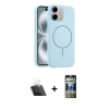 MARSİLYAN™- iPhone 11 Kılıf Yankı Form Serisi - Siyah 34D Hayalet Izgaralı Cam + Kamera Lens Koruma Cam - SF