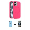 MARSİLYAN™- iPhone 11 Kılıf Yankı Form Serisi - Siyah 34D Hayalet Izgaralı Cam + Neon Fosforlu Kamera Lens - TU
