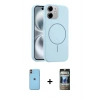 MARSİLYAN™- iPhone 11 Kılıf Yankı Form Serisi - Siyah 34D Hayalet Izgaralı Cam + Neon Fosforlu Kamera Lens - TU