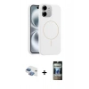 MARSİLYAN™- iPhone 11 Kılıf Yankı Form Serisi - Siyah 34D Hayalet Izgaralı Cam + Pers Alüminyum Kamera Lens - GI