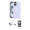 MARSİLYAN™- iPhone 11 Kılıf Yankı Form Serisi - Siyah 34D Hayalet Izgaralı Cam + Pers Alüminyum Kamera Lens - GI
