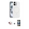 MARSİLYAN™- iPhone 11 Kılıf Yankı Form Serisi - Siyah 34D Hayalet Izgaralı Cam + Pers Alüminyum Kamera Lens - KI