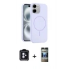 MARSİLYAN™- iPhone 11 Kılıf Yankı Form Serisi - Siyah 34D Hayalet Izgaralı Cam + PVD Metal Kamera Lens - MI