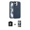 MARSİLYAN™- iPhone 11 Kılıf Yankı Form Serisi - Siyah 34D Hayalet Izgaralı Cam + PVD Metal Kamera Lens - TU