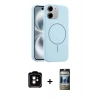 MARSİLYAN™- iPhone 11 Kılıf Yankı Form Serisi - Siyah 34D Hayalet Izgaralı Cam + PVD Metal Kamera Lens - TU