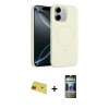 MARSİLYAN™- iPhone 11 Kılıf Yankı Form Serisi - Siyah 34D Hayalet Izgaralı Cam + Rainbow Kamera Lens Koruma Cam - KI