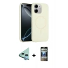 MARSİLYAN™- iPhone 11 Kılıf Yankı Form Serisi - Siyah 34D Hayalet Izgaralı Cam + Raze Metal Kamera Lens - MI