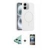 MARSİLYAN™- iPhone 11 Kılıf Yankı Form Serisi - Siyah 34D Hayalet Izgaralı Cam + Raze Metal Kamera Lens - MI