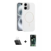 MARSİLYAN™- iPhone 11 Kılıf Yankı Form Serisi - Siyah 360 Mat Full Body Arka Koruyucu + Kamera Lens Koruma Cam - SF
