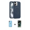 MARSİLYAN™- iPhone 11 Kılıf Yankı Form Serisi - Siyah 360 Mat Full Body Arka Koruyucu + Neon Fosforlu Kamera Lens - TU